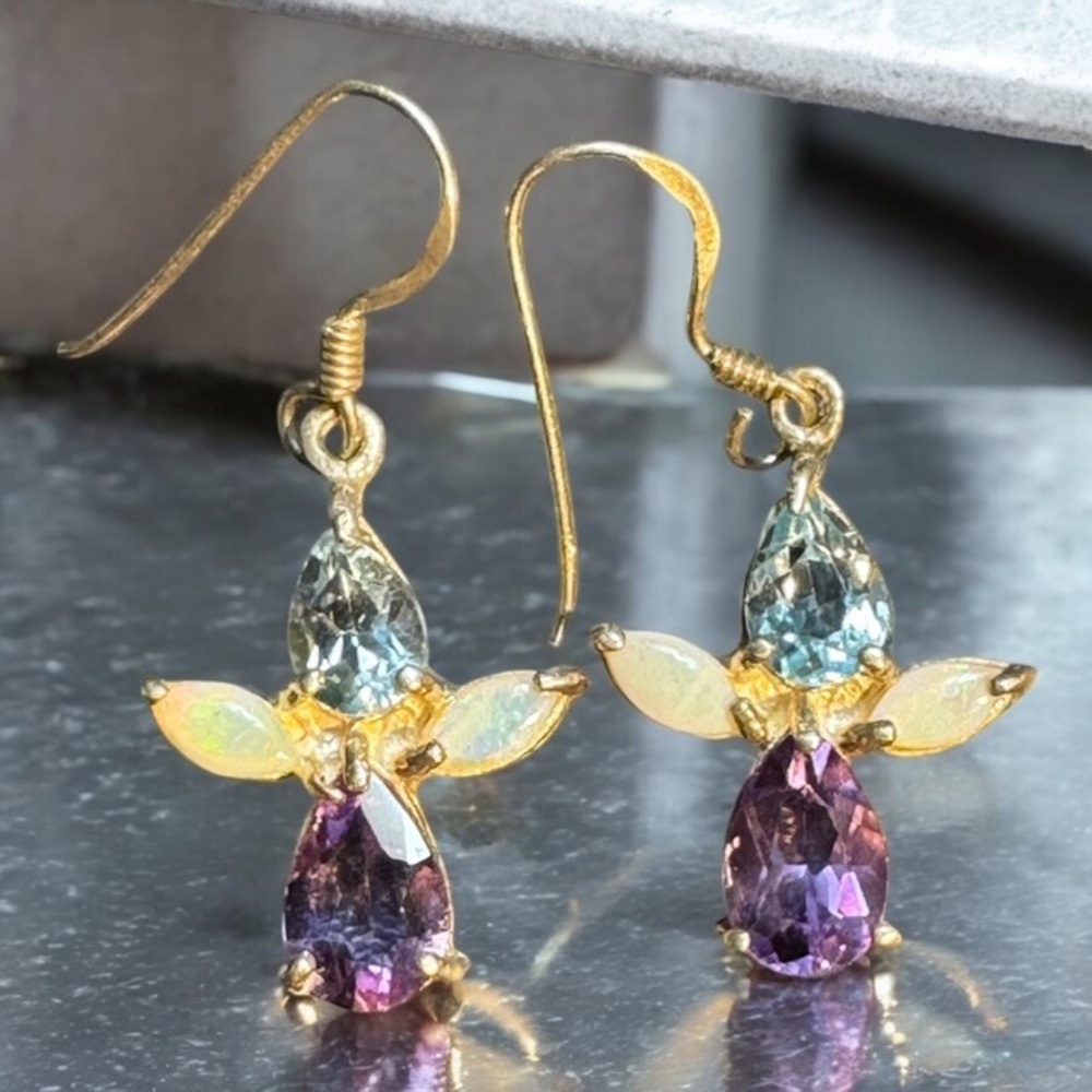 Pierced Drop ANGEL 925 silver earrings